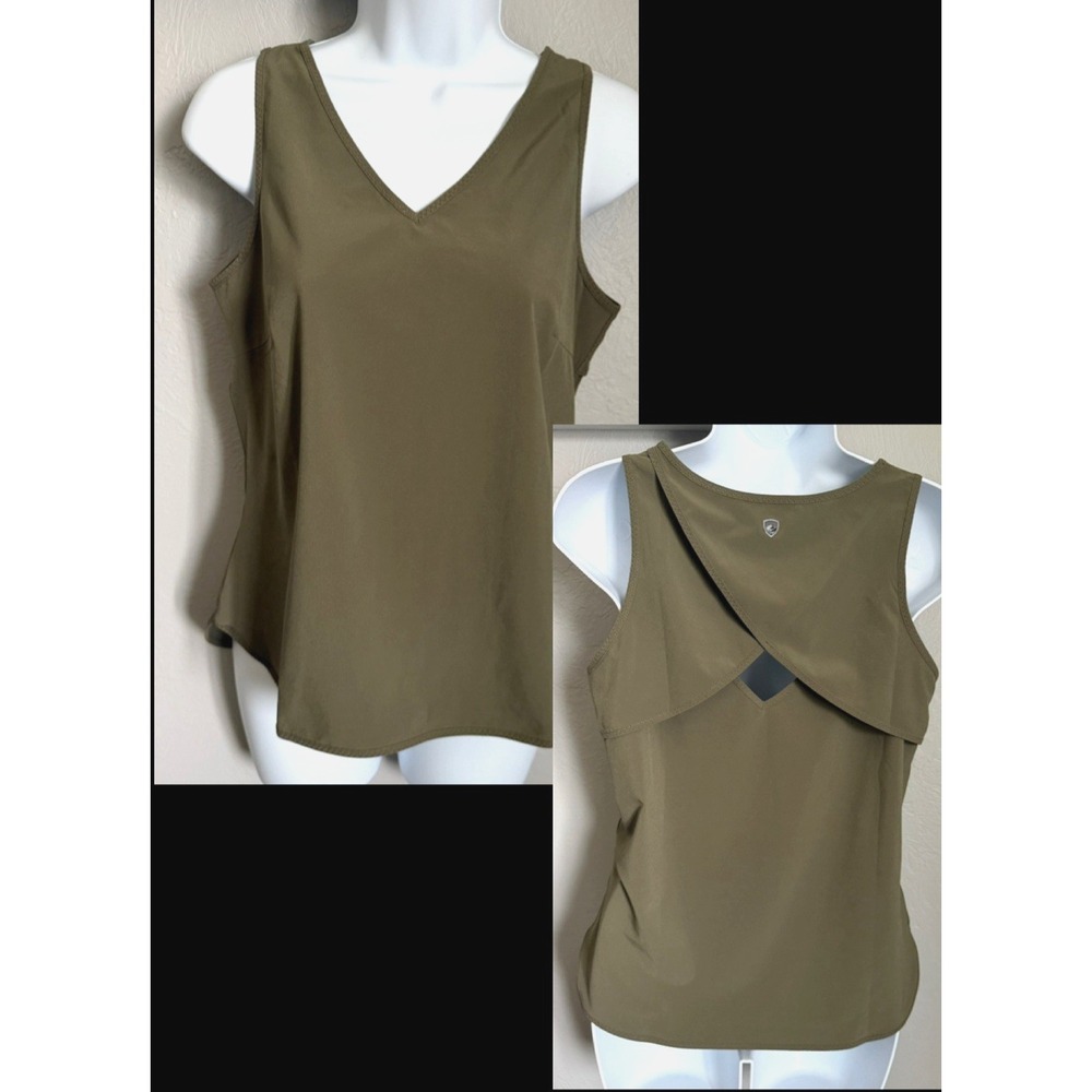 Kuhl Tank Top Women's Size XS Green Lightweight Keyhole Back V-Neck